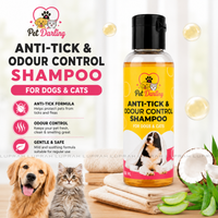 Pet Darling Anti-Tick & Odour Control Shampoo for Dogs & Cats | Deep Cleansing Pet Shampoo | Tick & Flea Protection | 100ml