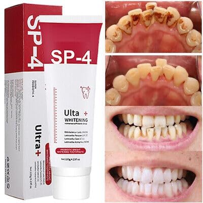 SP 4 Ultra+ Whitening Toothpaste, Teeth Cleaner, Advanced Whitening Formula for Stain Removal-30gm