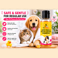 Pet Darling Anti-Tick & Odour Control Shampoo for Dogs & Cats | Deep Cleansing Pet Shampoo | Tick & Flea Protection | 100ml