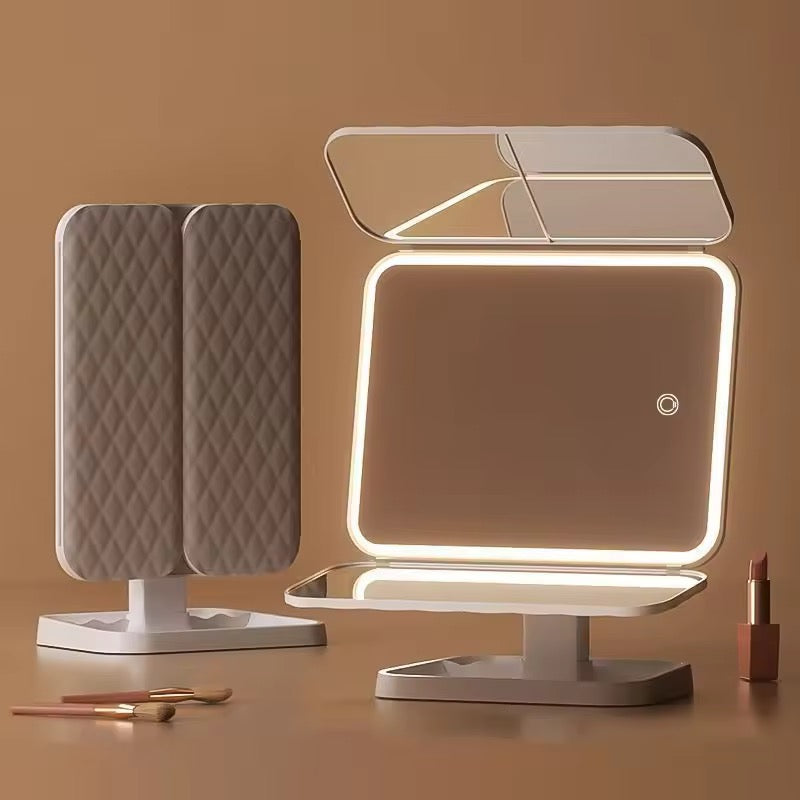 2-in-1 LED Vanity Makeup Mirror with Storage Base