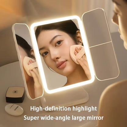 2-in-1 LED Vanity Makeup Mirror with Storage Base