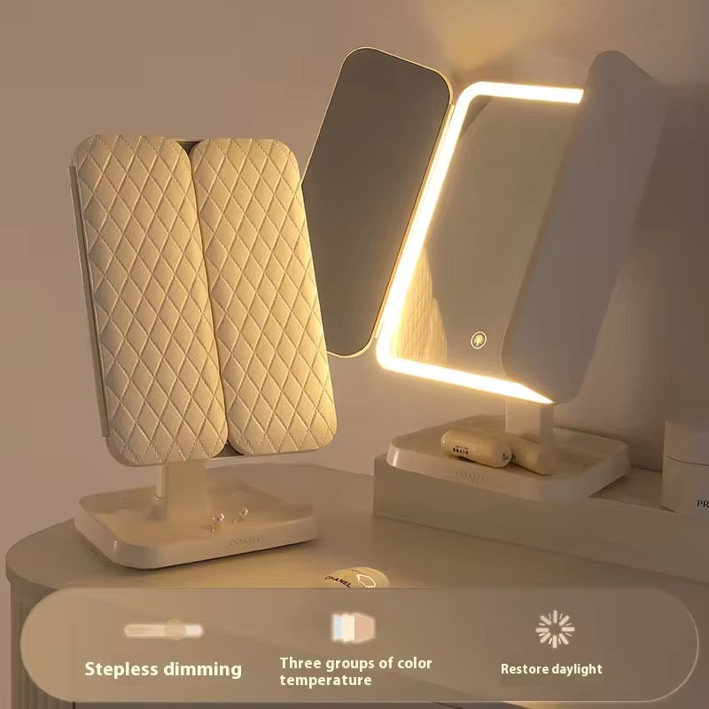 2-in-1 LED Vanity Makeup Mirror with Storage Base