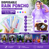 Rain Card Disposable Raincoat | Card Size Portable Rain Poncho | Waterproof Emergency Rain Coat for Travel, Camping & Hiking