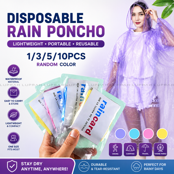 Rain Card Disposable Rain Poncho