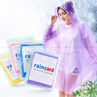 Rain Card Disposable Raincoat | Card Size Portable Rain Poncho | Waterproof Emergency Rain Coat for Travel, Camping & Hiking